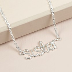 Sterling Silver 'Sister' Necklace