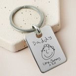 Personalised Sterling Silver 'Father's Day' Tag Keyring