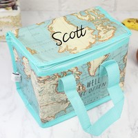 Personalised Sass & Belle Map Print Lunch Bag