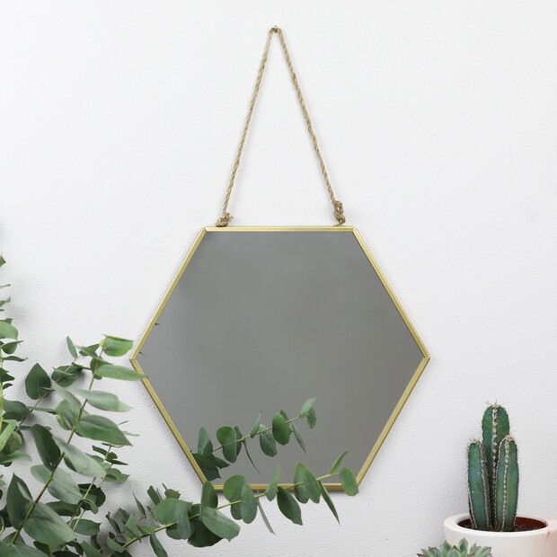 Large Geometric Gold Mirror Large Geometric Gold Mirror