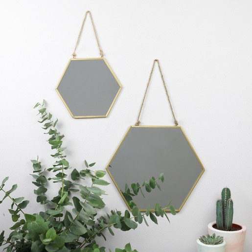 Large Geometric Gold Mirror | Homeware | Lisa Angel