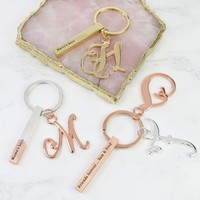 Personalised Bar and Initial Keyring