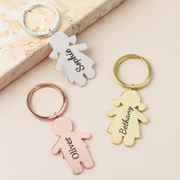 Personalised Engraved Family Character Keyring