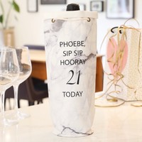 Personalised Birthday Marble Effect Bottle Bag