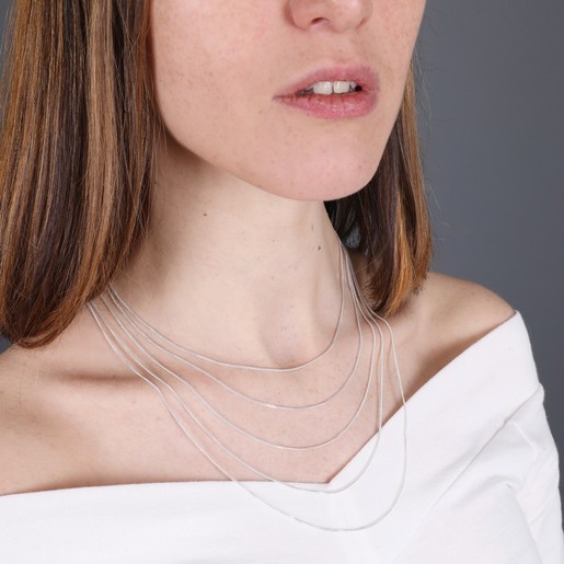 Lisa Angel Sterling Silver Curb Chain on Model