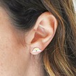 Sterling Silver Enamel Rainbow Stud Earrings on Model