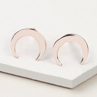 Rose Gold Sterling Silver Horn Stud Earrings