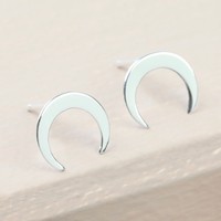 Sterling Silver Horn Stud Earrings