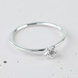 Ladies' Sterling Silver Crystal Star Ring