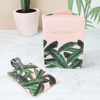 Botanical Luggage Tag and Passport Cover Set