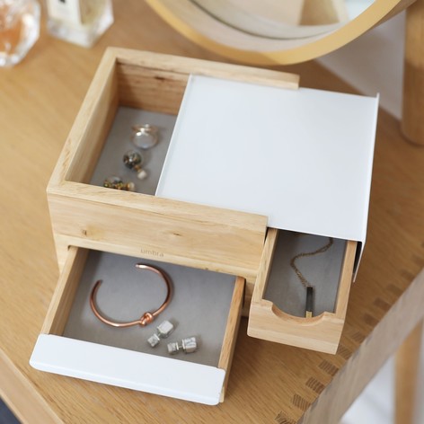 umbra stowit mini wooden storage box in white lisa angel