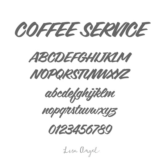 Lisa Angel Coffee Service Font