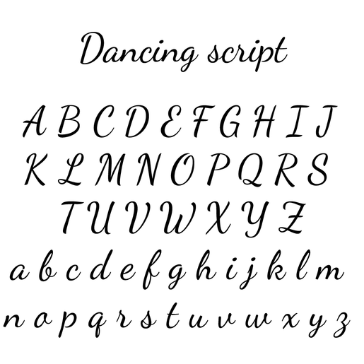 Dancing Script Font Graphic for Personalised Silver Envelope Cufflinks