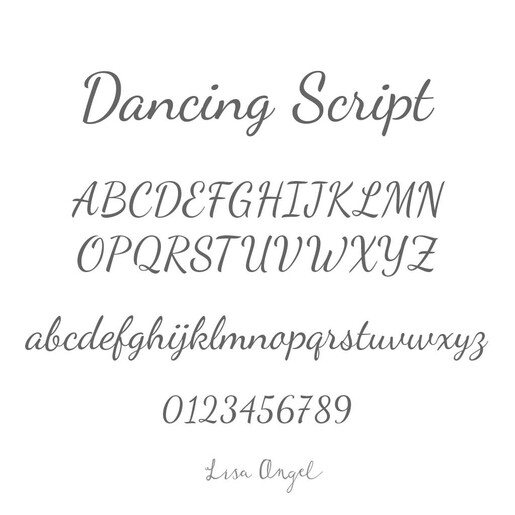 Dancing Script Lisa Angel Font College