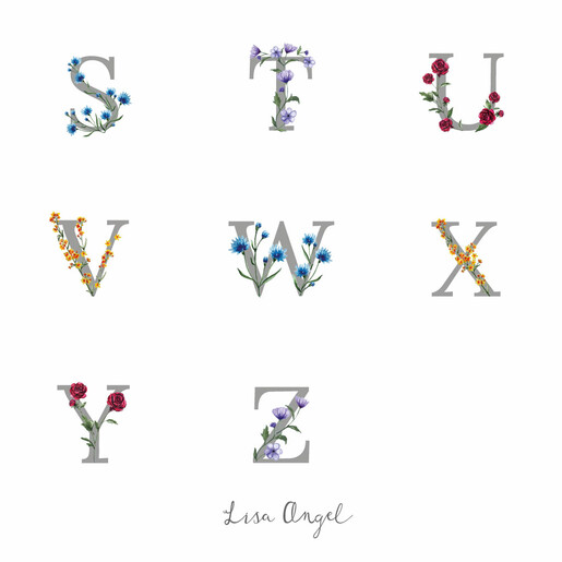 Floral Initial Collage S to Z