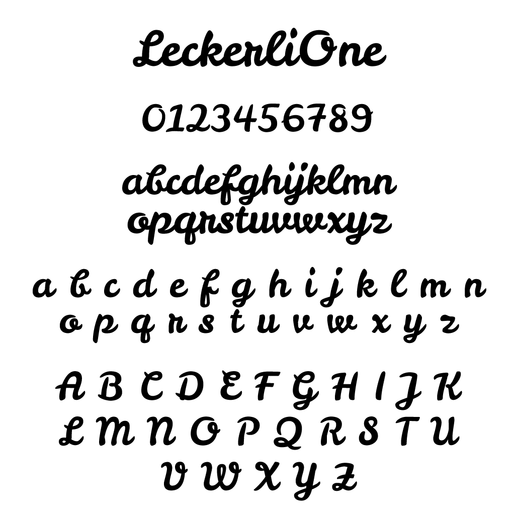 Leckerli One Font Collage