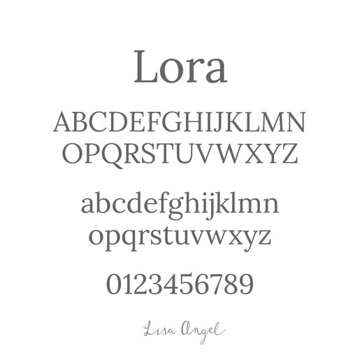 Lisa Angel Font Lora Graphic