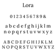 Graphic of Lora Script for Personalised Initial Disc and Figaro Chain Bracelet
