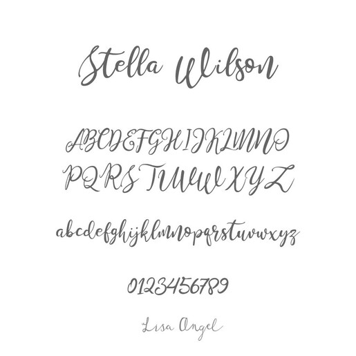Lisa Angel stella wilson font graphic
