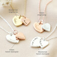 Personalisation Finish Options on Personalised Double Heart Charm Necklace