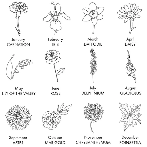 Lisa Angel Birth Flower Choices