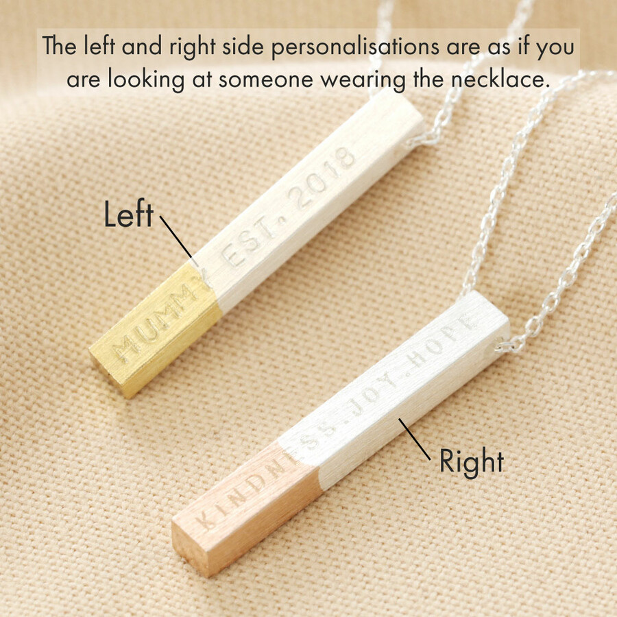 Selfridges Personalised Necklace Personalised Bar Necklace 18K