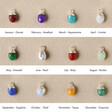 Graphic Showing Silver Birthstone Bail Charms for the Personalised Birth Flower and Bail Birthstone Charm Necklace