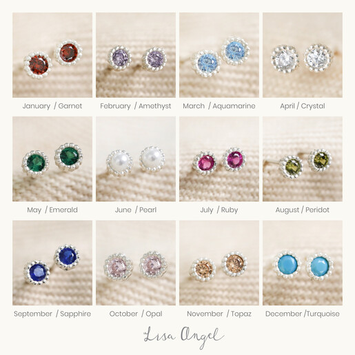 Lisa Angel Birthstone Stud Collage