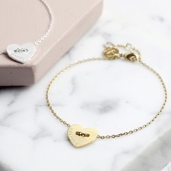 Personalised Button Heart Name Bracelet