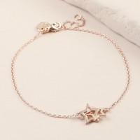 Rose Gold Interlocking Stars Bracelet