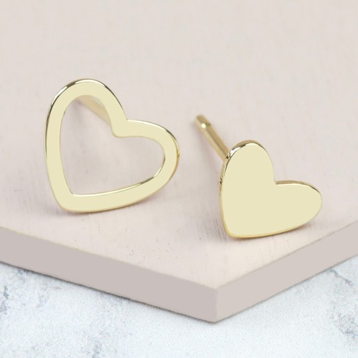 heart stud earrings