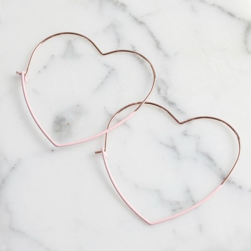 black heart hoop earrings
