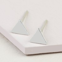 Tiny Triangle Stud Earrings in Silver