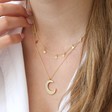 Gold Double Layer Stars and Moon Necklace on Model