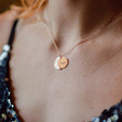 Personalised Constellation Moon Pendant Necklace in Rose Gold on Model