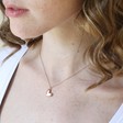 Rose Gold Puffed Heart Pendant Necklace on Model