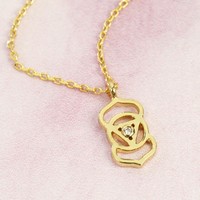 Third Eye Chakra Necklace in Gold