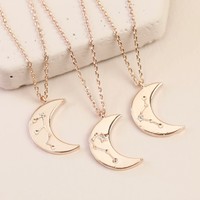 Constellation Moon Necklace in Rose Gold