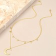 Gold Double Layer Stars and Moon Necklace
