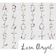 Lisa Angel Ladies' Large Rainbow Crystal Initial Necklace in Gold