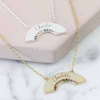 Personalised Crystal Rainbow Necklace