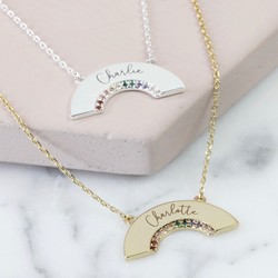 Personalised Crystal Rainbow Necklace