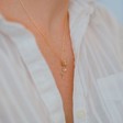 Lisa Angel Ladies' Delicate Stem Rose Pendant Necklace in Gold