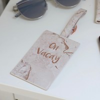 Pink Marble 'On Vacay' Luggage Tag
