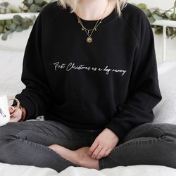 Personalised 'First Christmas' Sweatshirt in Black