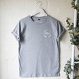 Lisa Angel Ladies' Cotton Floral Wreath Initials T-Shirt in Grey