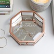 Lisa Angel Personalised Copper and Glass Hexagonal Jewellery Box