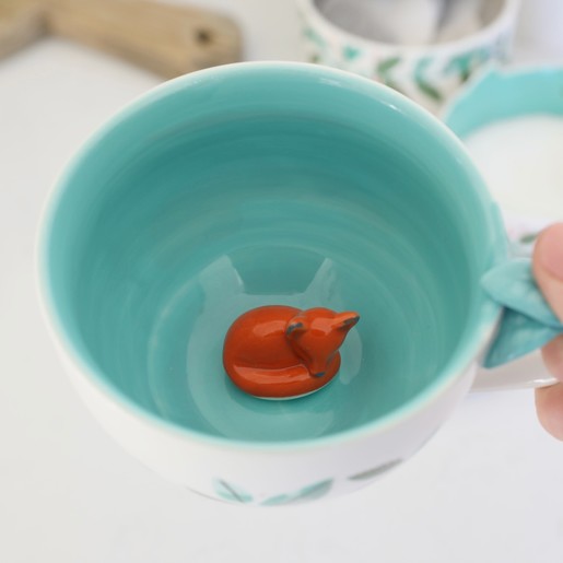 Inside of Teacup Inside of House of Disaster 'Secret Garden' Fox Teacup