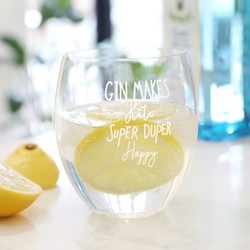 Personalised 'Super Duper Happy' Gin Tumbler