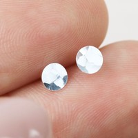 Sterling Silver Hammered Disc Stud Earrings